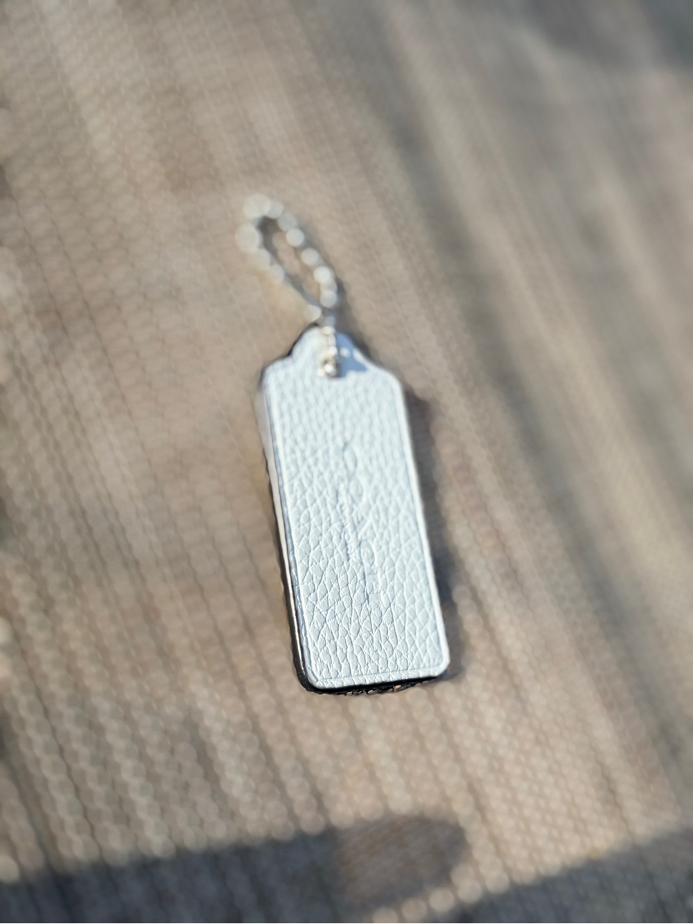 Coach chalk/white Leather Hang Tag